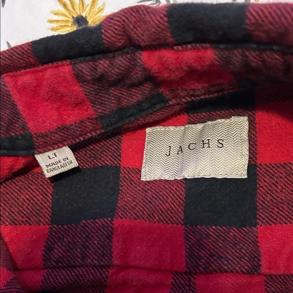 Jachs Red and Black Heavyweight Plaid Men's Flannel - Picture 2 of 8